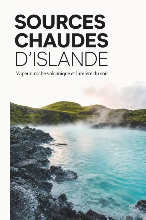 Source chaude naturelle en Islande dans un paysage volcanique