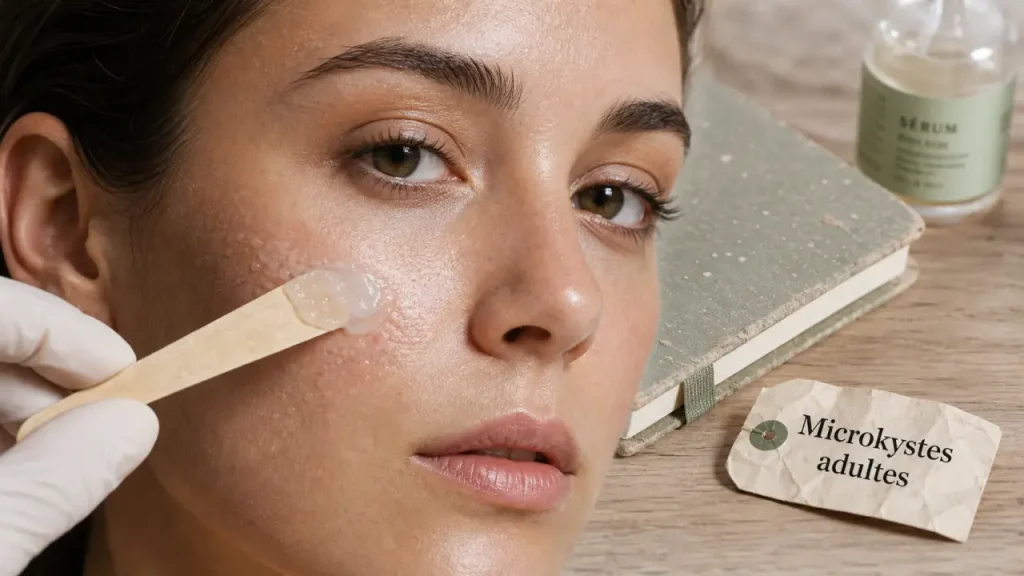 Traitement microkyste visage adulte : soin ciblé sur peau