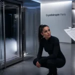 Cabine de cryotherapie paris, corps entier, porte entrouverte