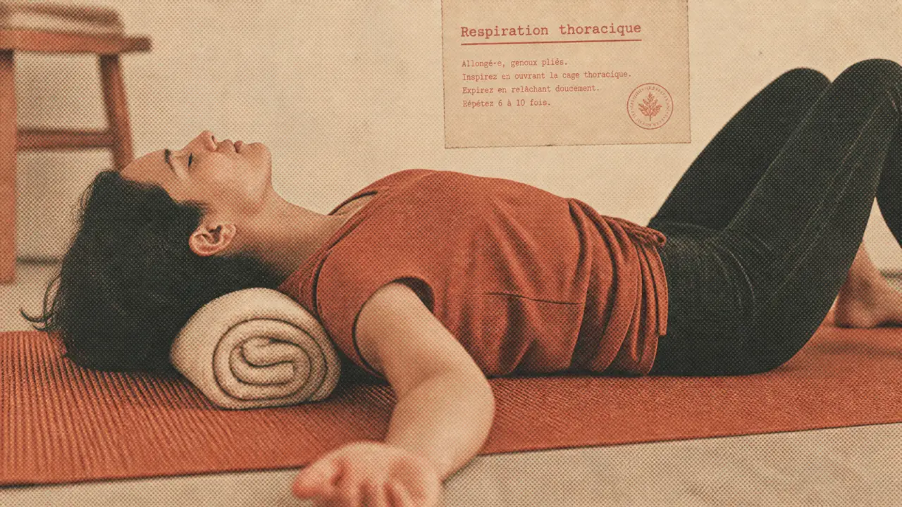 Exercice ouverture cage thoracique : respiration thoracique au sol