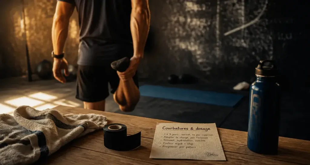 Faire du sport avec des courbature : étirement pour récupérer et doser
