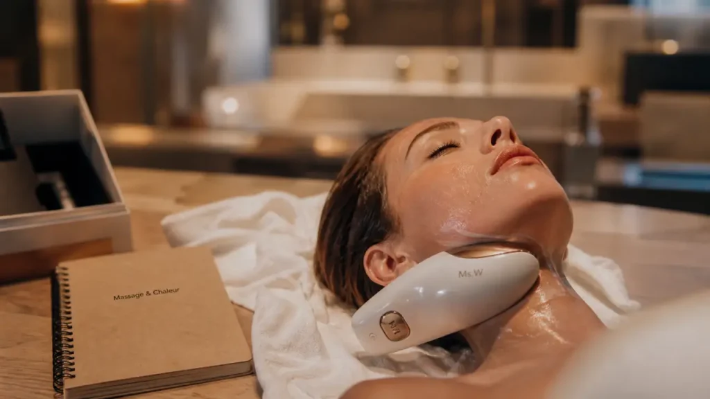 ms w appareil anti rides visage avis : chaleur et 3 modes sur peau du cou