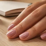 Ongles 2026 tendance : ongles courts laiteux fini glacé, vernis rosé brillant