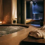 Spa couple Paris : spa privatif avec jacuzzi et peignoirs, ambiance feutrée