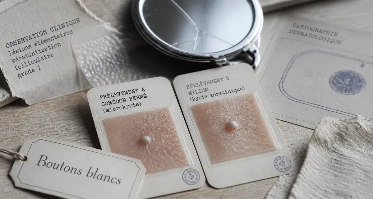 Boutons blanc visage : comédon fermé et milium, traitement sans cicatrice