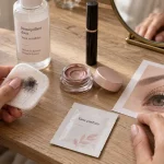 Maquillage yeux allergiques : démaquillage doux sans parfum, gros plan coton